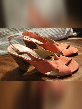 Nine West Coral Suede Slingback Block Heels